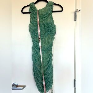 House of CB Chelsea Dress NWT, Size Small, Sage/Beige Print